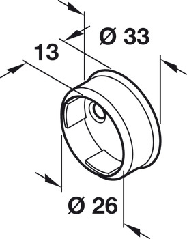 WithRobe Rail D26mm Socket CP - view 2