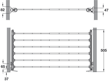 Pull Out Trouser Rack Adjustable Aluminium and Plastic Load capacity 8 kg White/bright aluminium finish - view 2