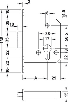 Startec Mort Cyl Deadlock 55/84 Sqr SSS - view 4