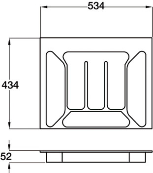 Cutlery Insert Length 434 mm Plastic New number for 556.75-0104. Width 534 mm - view 2