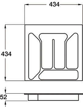 Cutlery Insert Length 434 mm Plastic New number for 556.75-0103. Width 434 mm - view 2