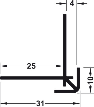 External Corner Profile for Alusplash™ Splashbacks 610 mm - Silver - view 2