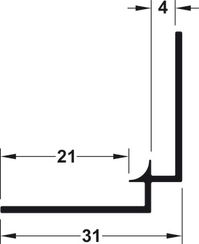 Internal Corner Profile for Alusplash™ Splashbacks 610 mm - Anthracite - view 2