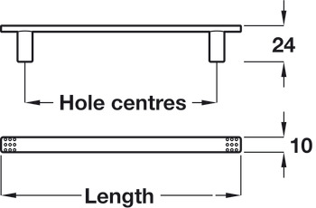 Melina Pull Handle Zinc Alloy Polished Chrome 128mm Fixing Centres - view 2