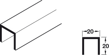 Bottom Channel for Sliding and Folding Interior Doors Hawa-Junior/Häfele Telescopico Top hung system Length 2500 mm