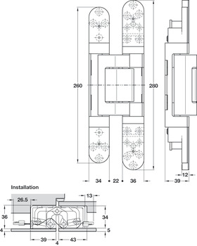 Tectus TE645 3D 180D Energy Hinge SSS - view 3
