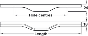 Ultra Pull Handle Ash Black 256mm Fixing Centres - view 3