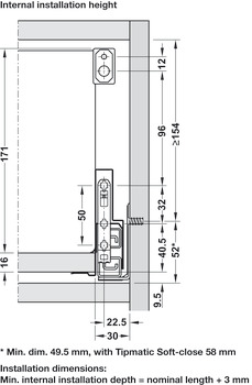 Assembled Drawer Pan for Cabinet Width 300-1000 mm Nova Pro Scala For cabinet width 900 mm stone - view 3