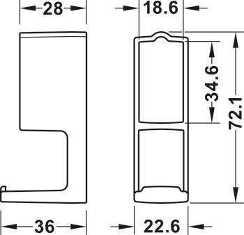 Hook for Straight-Edged Wardrobe Rail Häfele Dresscode Plastic Umber grey - view 5