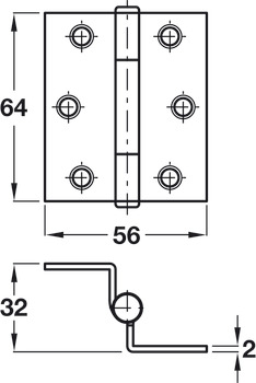 1951 Storm Proof Cranked Hinge 64mm SZP - view 2