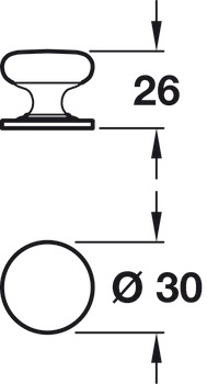 Knob Brass Ø 30 mm Jude Ø 30 mm - Brushed brass - view 2