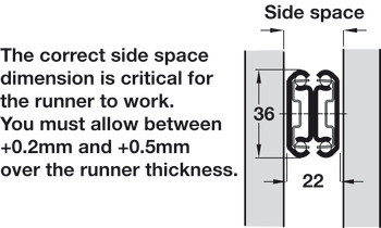 Ball Bearing Drawer Runners Full Extension Load Capacity 35-45 kg Accuride 3630 Two way travel Installed length 450 mm load capacity 45 kg bright zinc plated - view 5