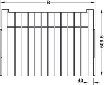 Pull Out Trouser Rack Häfele Dresscode For side panel thickness 16 mm For 13 pairs of trousers width B 826 mm for cabinet width 900 mm traffic white RAL 9016 - view 5