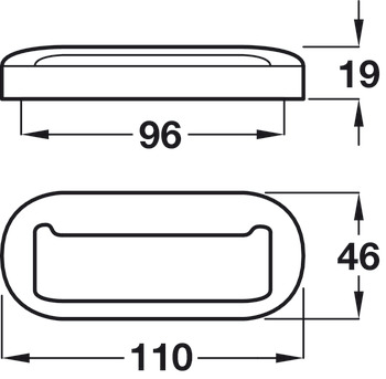 Authie Pull Handle Zinc Alloy Aluminium Col 96mm Fixing Centres - view 2