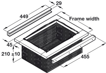 Wicker Basket/Beech Frame 500mm - view 2
