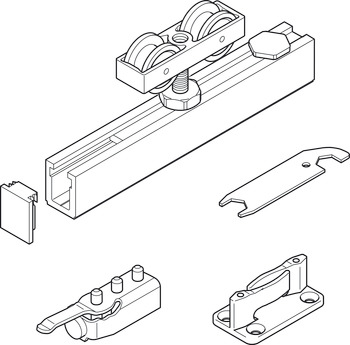 Fitting Set for Sliding Interior Doors Hawa-Junior 40/B Top hung system for low headroom doors For 1 door - view 5