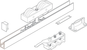 Fitting Set for Sliding Interior Doors Hawa-Junior 250/B Top hung system for low headroom doors For 1 door - view 4