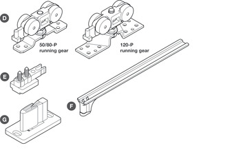 Fitting Set for Sliding Interior Doors Slido D-Line11 Top hung system Slido D-Line11 120-P with soft close - view 3