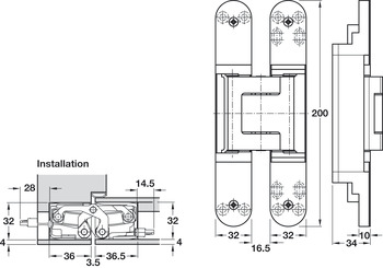 Tectus TE540 3D 180D Energy Hinge MC Fire Rated - view 3