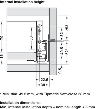 Assembled Drawer 90 mm High for Cabinet Width 300-1000 mm Nova Pro Scala For cabinet width 450 mm stone - view 3