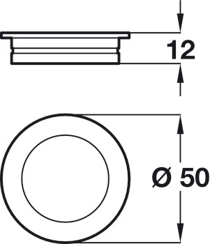 Inset Handle Zinc Alloy Ø 50 mm Indre Matt nickel - view 2