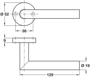 Lever Hdls/Rose D19mm 316 SSS - view 2