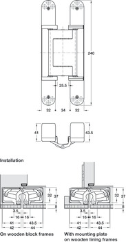 3D Hinge 180° Aluminium Zinc Diecast and Steel Tectus TE 640 3D A8 FR 3-way continuous adjustment Matt black (Incorrect number 924.19.413 shown in TCH Architectural Hardware 2019 catalogue) - view 2