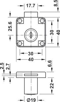 Econo Deadbolt Rim Lock BS25mm KA LH - view 2