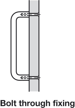 Pull Handle Bolt Through Fixing 304 Stainless Steel D Shaped Hole centres 225 mm satin - view 3