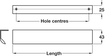 Calavon Trim Handle Aluminium Polished Chrome 128mm Fixing Centres - view 2