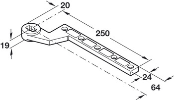 Bottom Strap Single Action for Floor Springs Geze Zinc plated - view 2
