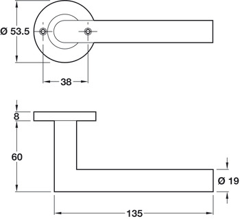HL01 Lvr Set D53.5mm Std KW 304 SSS - view 2