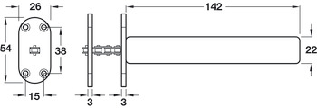 Door Closer Concealed Jamb Brass and Mild Steel Perko For light to medium use applications Polished chrome - view 4