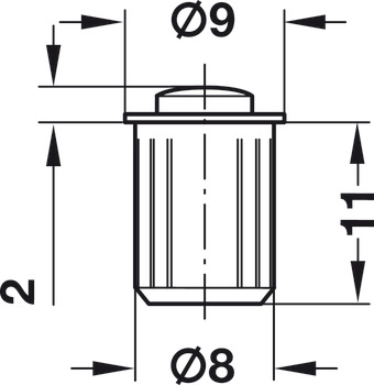 Hinge Buffer Door for Ø 8 mm Hole Silver coloured - view 2