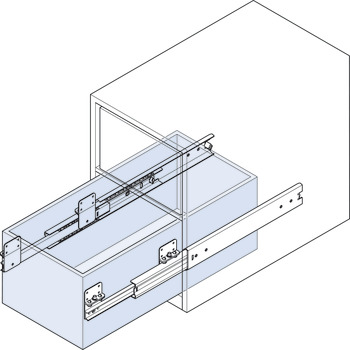 Ball Bearing Drawer Runners Full Extension Load Capacity 120 kg Accuride 5322 High grade stainless steel Installed length 600 mm extension length 642 mm - view 2
