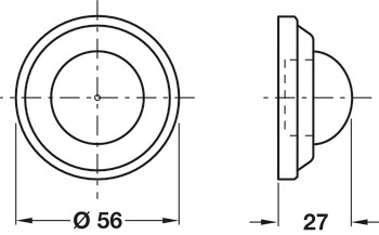 Startec Wall Bumper D56x27mm Rub/Brs Polished Brass - view 2