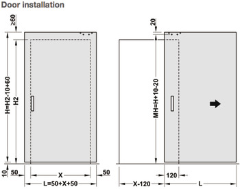 Complete Set for 1 Sliding Interior Door Slido D-Line43 80M Top hung system Rail length 1800 mm - view 4