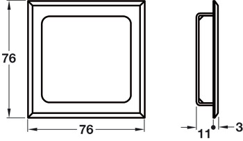 Pull Handle Flush Square Brass Suitable for timber sliding doors Matt black bronze - view 2