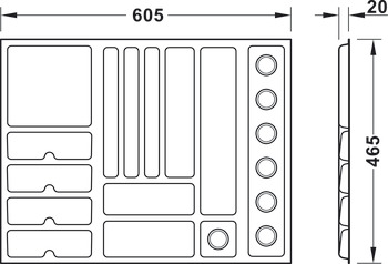 Jewellery Insert for Pull Out Frame Häfele Dresscode For cabinet width 800 mm width 605 mm - view 5