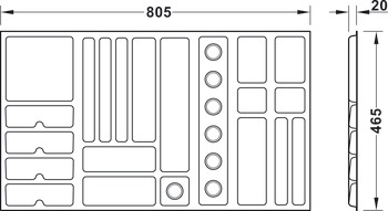 Jewellery Insert for Pull Out Frame Häfele Dresscode For cabinet width 1000 mm width 805 mm - view 5