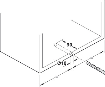 Single Door Flap Fitting Complete Set Free Space 1.8 Push 90° or 107° opening angle Model D pto light grey - view 3