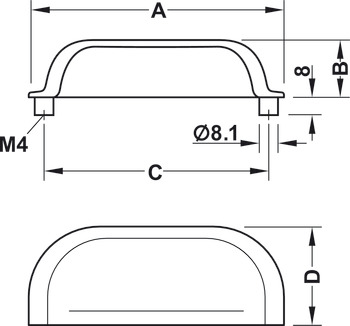 Cup Handle Brass Polished nickel - view 3