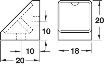 Mini Corner Connector 20x18mm White - view 2