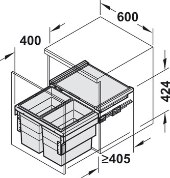 Hailo Cargo Synchro 600 Bin 2x28L - view 2