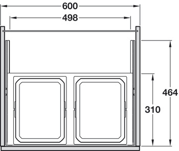 VS Envi Space S 600 Bin 2x15.5L Lva - view 2