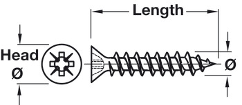 Multipurpose Screw, Countersunk Head, Fully Threaded, 4.0 x 45 mm - view 2
