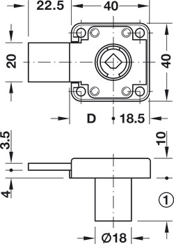 Rim Lock Case for On-Site Installation of Cylinder Cores Symo 3000 For combination with Symo cylinder removable core Cylinder housing length 22 mm left hand version - view 2