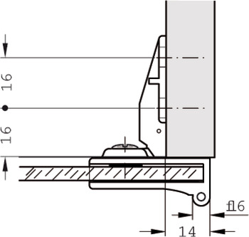 170D Glass Door Middle Hinge PCP - view 5