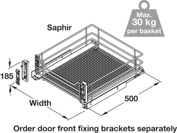VS SUB 450mm PO Bskt Hinged 1xSph Chrome - view 4