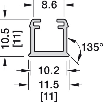 Plastic Profile for Recess Mounting Loox 5 LED Strip Lights 1101 Length 3000 mm internal width 8 mm White - view 4